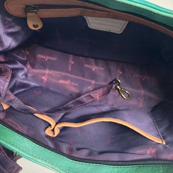 ANUSCHKA Women’s Hobo Tote Bag 13X4X8 Multicolored Genuine Leather Hand Painted - Picture 11 of 11